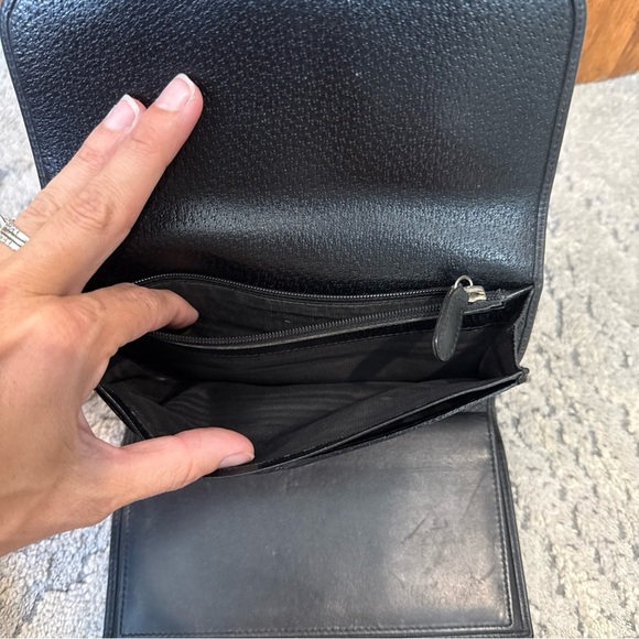 Vintage Coach Black Leather Bifold Envelope Clutch Wallet - Picture 9 of 9